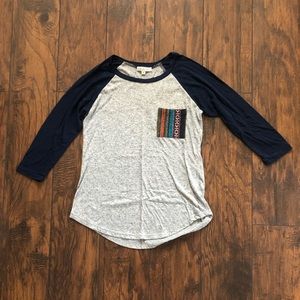 Navy Baseball Pocket Tee